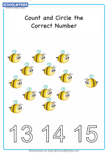 Count And Circle The Number up to 15 Worksheets for Preschool