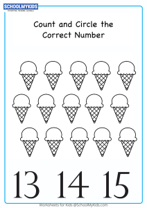 Circle the Correct Number up to 15