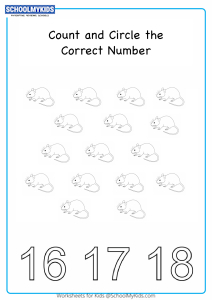 Count And Circle The Correct Number up to 18