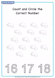 Count And Circle The Correct Number up to 18