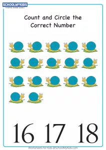 Circle the Correct Number up to 18