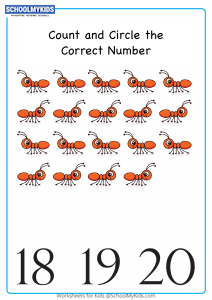 Count And Circle The Correct Number up to 20