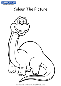 Cute Baby Dinosaur - Dinosaur Coloring Pages Worksheets for  Kindergarten,First,Preschool,Second Grade - Art And Craft Worksheets |  