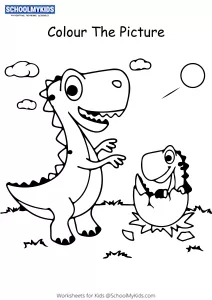 Dinosaur hatching egg - Dinosaur Coloring Pages