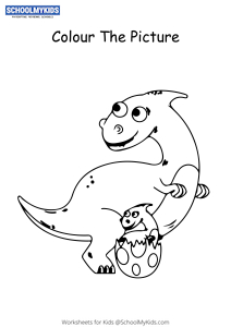 Dinosaur hatching egg - Dinosaur Coloring Pages