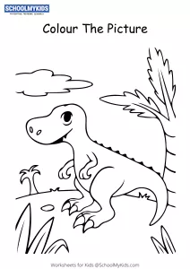 Dinosaur in Forest - Dinosaur Coloring Pages