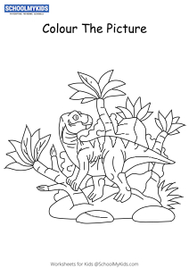 Dinosaur in Jungle - Dinosaur Coloring Pages