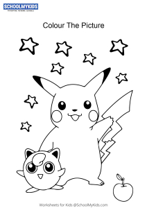 Pokemon Pikachu and friends - Pokemon Coloring Pages