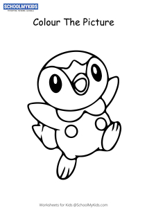Pokemon Piplup - Pokemon Coloring Pages worksheet for Kindergarten