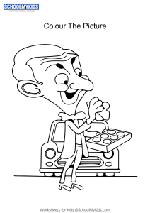 Mr Bean Eating - Mr Bean Coloring Pages worksheet for Preschool ...