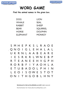 Animals Word Game Animals Crossword Puzzle Worksheets For First Second Grade Puzzles Worksheets Schoolmykids Com