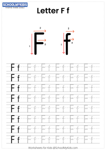 Letter F Tracing - Capital And Lowercase Alphabet Tracing