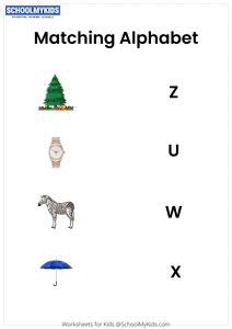 homework for 1 year olds Matching Alphabets