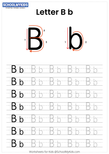 Letter B Tracing - Capital And Lowercase Alphabet Tracing