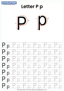 Letter P Tracing - Capital And Lowercase Alphabet Tracing