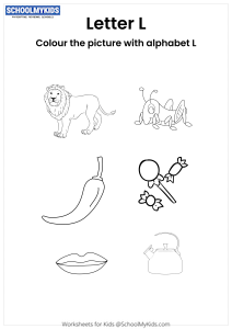 Color the pictures that begin with the letter L