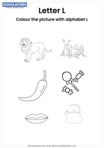 Color the pictures that begin with the letter L