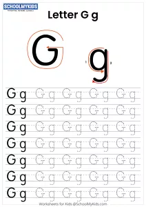 Letter G Tracing - Capital And Lowercase Alphabet Tracing