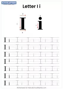 Letter I Tracing - Capital And Lowercase Alphabet Tracing