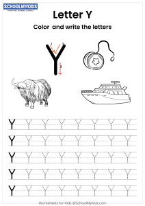 Color and Write the Letter Y