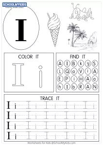 Tracing coloring and writing alphabet I