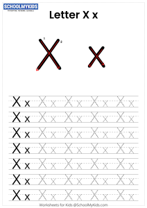 Letter X Tracing - Capital And Lowercase Alphabet Tracing