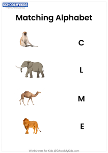 homework for 1 year olds Match Alphabets with Objects