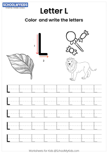 Color and Write the Letter L