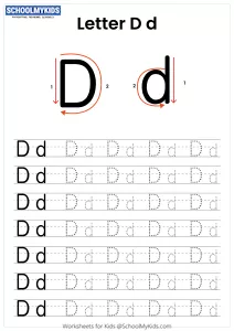Letter D Tracing - Capital And Lowercase Alphabet Tracing