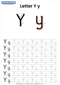 Letter Y Tracing - Capital And Lowercase Alphabet Tracing