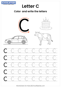 Color and Write the Letter C
