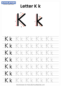 Letter K Tracing - Capital And Lowercase Alphabet Tracing