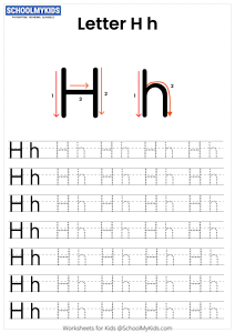 Letter H Tracing - Capital And Lowercase Alphabet Tracing