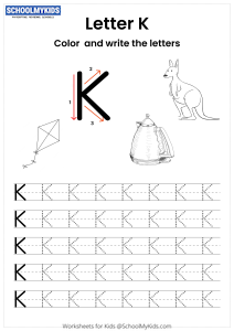 Color and Write the Letter K