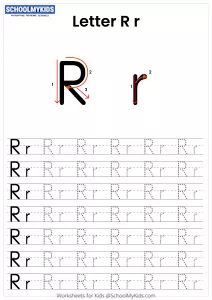 Letter R Tracing - Capital And Lowercase Alphabet Tracing