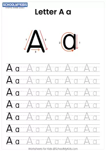 Letter A Tracing - Capital And Lowercase Alphabet Tracing