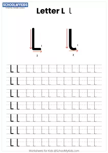 Letter L Tracing - Capital And Lowercase Alphabet Tracing