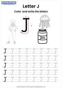 Color and Write the Letter J