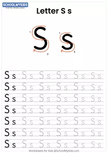 Letter S Tracing - Capital And Lowercase Alphabet Tracing