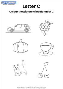 Color the pictures that begin with the letter C