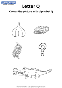 Color the pictures that begin with the letter Q