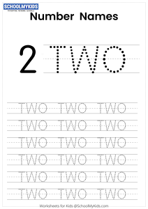 Tracing Number Words - Number 2