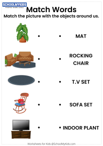 Living Room - Matching Words with Pictures