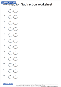 Subtracting Fractions