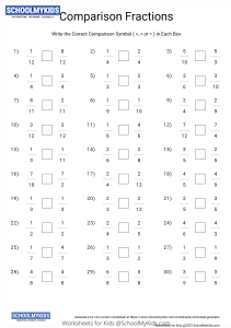 Comparing Fractions