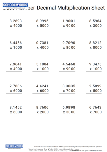 Base Numbers Decimal multiplication
