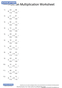 Multiplying Fractions