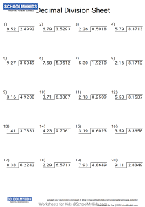 Decimal division