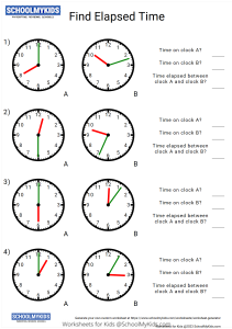 Elapsed Time Between the given times