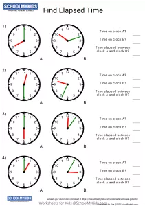 Elapsed Time Between the given times